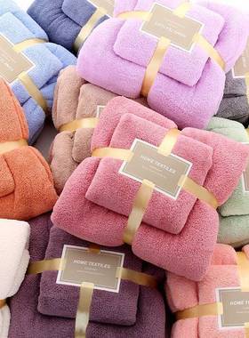 Thickened bath towel coral wool absorbs water and dries quic