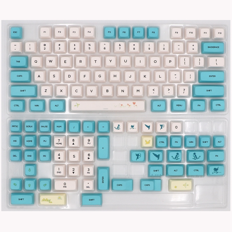 Chunyang Cyan White Ethermal Dye Sublimation Fonts PBT Keyca