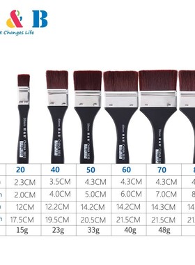 6Sizes Exquisite Watercolor Oil Flat Art Paint Brush Nylon H