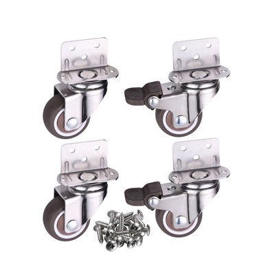 4PCS Furniture Casters Crib Rubber Wheel L type 1/1.25/1.5/2