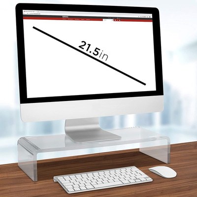 Acrylic Computer Monitor Riser Desktop Stand for Flat Scree