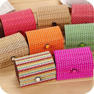 Fashion Ring Necklace Earrings Bamboo Wooden Jewelry Storage