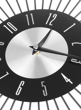 Mirror Sun Silver Wall Clocks Modern Design Metal Home Decor