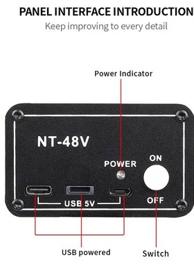 NT48V Portable Phantom Power Supply, Large Diaphragm Conden