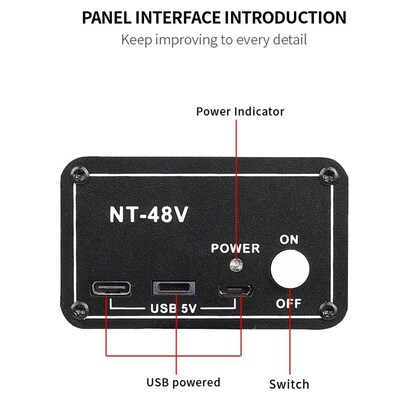 NT48V Portable Phantom Power Supply, Large Diaphragm Conden
