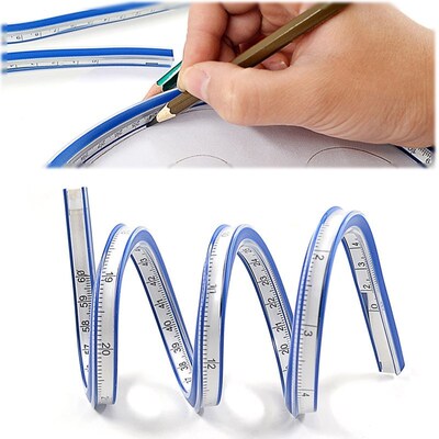 60cm/24in Flexible Curve Ruler Multifunctional Drawing Rule