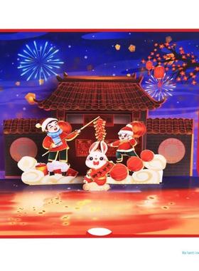Popping Up Cards Chinese New Years Gift Handmade Greeting Ca