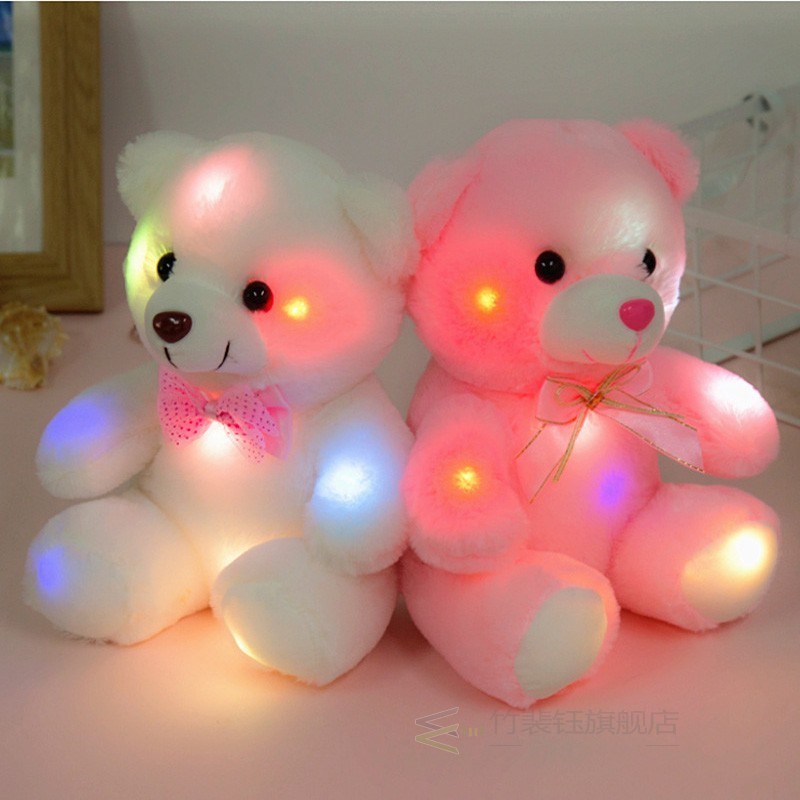 Creative LED Sensing Teddy Bear Stuffed Animal Bedtime Comp