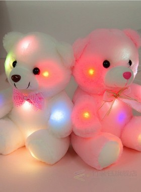 Creative LED Sensing Teddy Bear Stuffed Animal Bedtime Comp