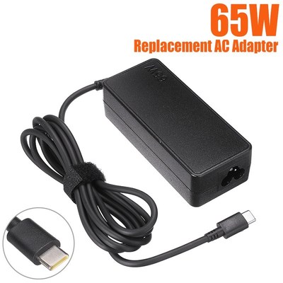 1pc Black 65W Type-C USB-C Laptop Charger AC Power Supply Ad
