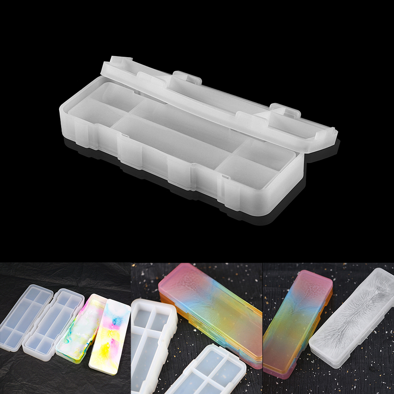 1set Pen Box Silicone Mold Epoxy Resin Molds UV Resin Clay