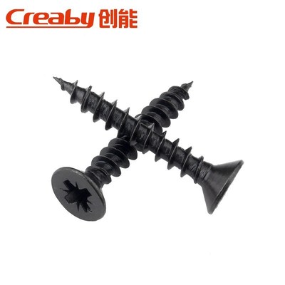 Iron black cross countersunk head self tapping screw flat he