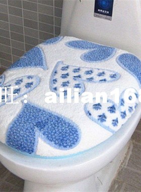 2Pcs Home Washable Soft Lid Top CoverO Ring Mat Bathroom Wa