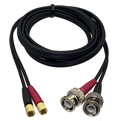 RG174 2x BNC Q9 Male to 2x L5 M5 Microdot Male plug Connecto