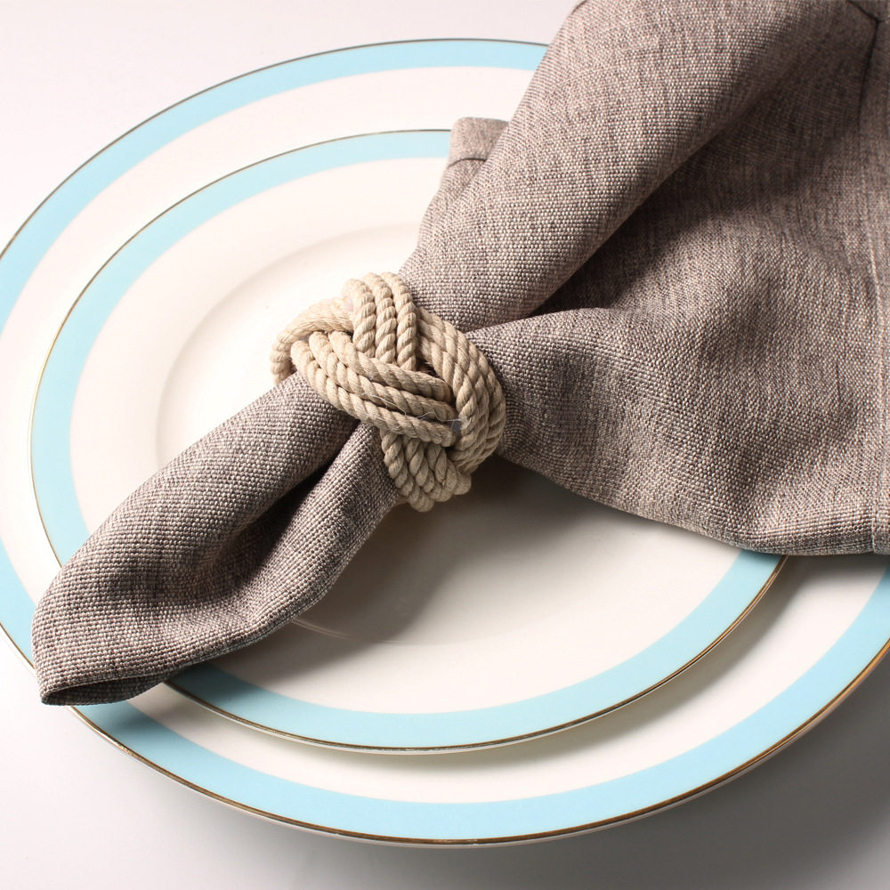 10pcs model room natural jute napkin ring rope woven napkin