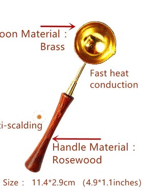Sealing Wax Spoon s/steel Seal Stamp Spoons with Rosewood Ha