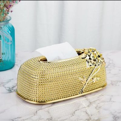 Europe Acrylic Tissue Box Tissue Box Holder Golden Napkin