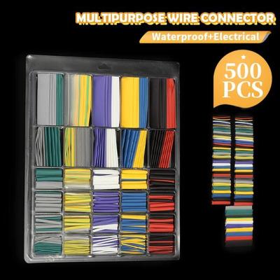 500/700Pcs Heat Shrink Tube Kit Shrinking Assorted Polyolefi