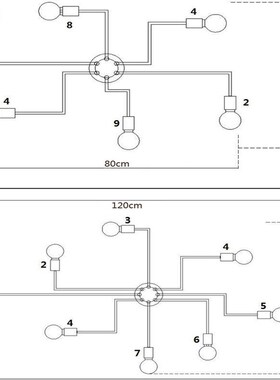 modern dining room chandeliers 4/6/8 heads Nordic pipe Wroug