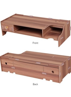 Wooden Monitor Stand Riser Computer Desk Organizer with Keyb