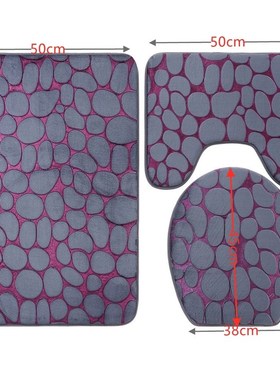 3pcs/set Bathroom Mat Set Bath Carpets Thick Anti skid Toil