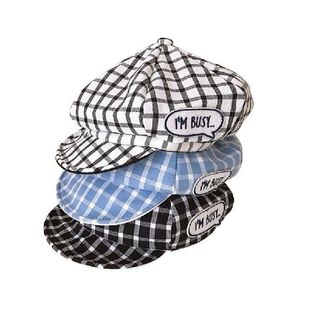Fashion for Octagonal Hat Vintage Plaid Baby Hats Cap