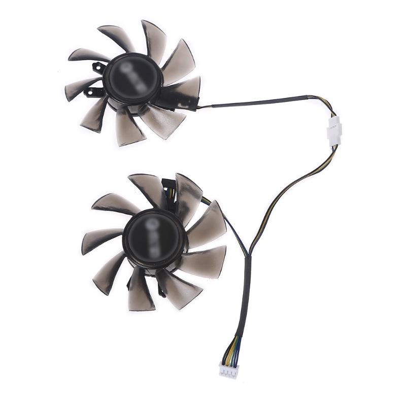 2Pcs 75mm/2.95in T129215BU 4Pin 12V 0.50A VGA Fan Graphics C