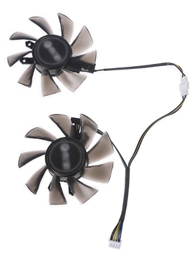 2Pcs 75mm/2.95in T129215BU 4Pin 12V 0.50A VGA Fan Graphics C
