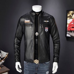 Mens Leather Jackets Fall Winter Coat Men Faux Coats Biker M