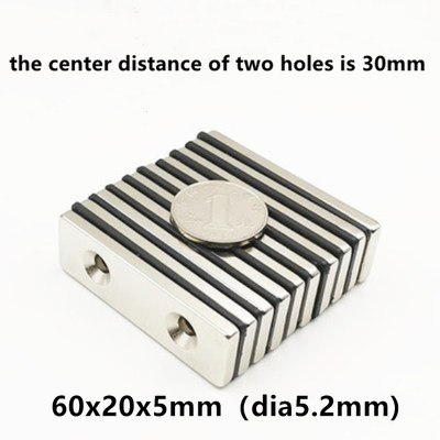 10PCS N35 Super Strong Magnet Block with Double Holes Counte