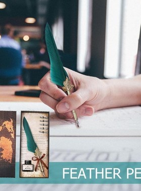 Antique Gift Box Goose Feather Writing Quill Pen Calligraphy