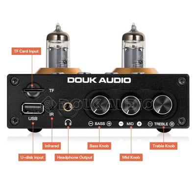Douk Audio Mini Bluetooth 5.0 Vacuum Tube Preamp HiFi Stere