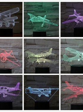 sb 3d Led Night Light Retro Second World War Plane Model Ill