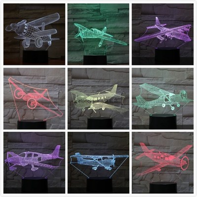 sb 3d Led Night Light Retro Second World War Plane Model Ill