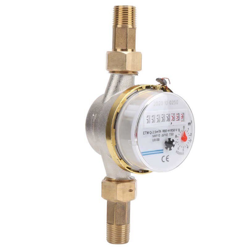 TS-S3003E BSPT 1/2 Cold Water Meter Home Mechanical Pointer