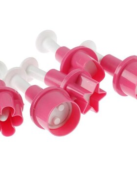 5Pcs Plastic Cookie Cutter Cake Mold Star Button Plum Heart