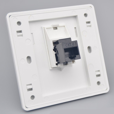 Female To Female CAT6 RJ45 LAN Faceplate 86x86mm Internet St