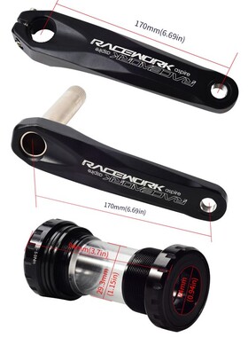 RACEWORK Bicycle Crankset 170mm MTB GXP Crankset with Chainr