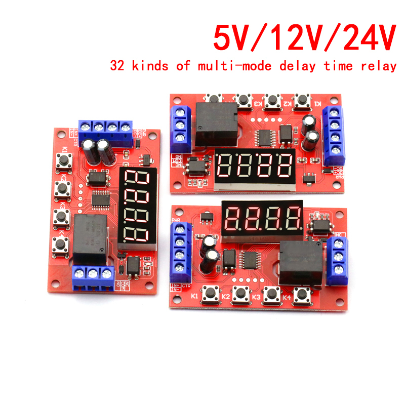 DC 5V 12V 24V 10A Adjustable Time Delay Relay Module 32 Mode-封面