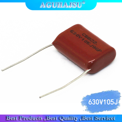 10PCS New film capacitor CBB 630V105J 105K 630V 1UF 25mm