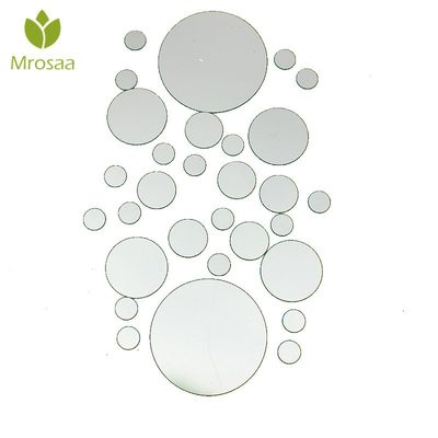 *28Pcs 3D Bathroom Mirrors DIY Circle Mirror Wall er Round D