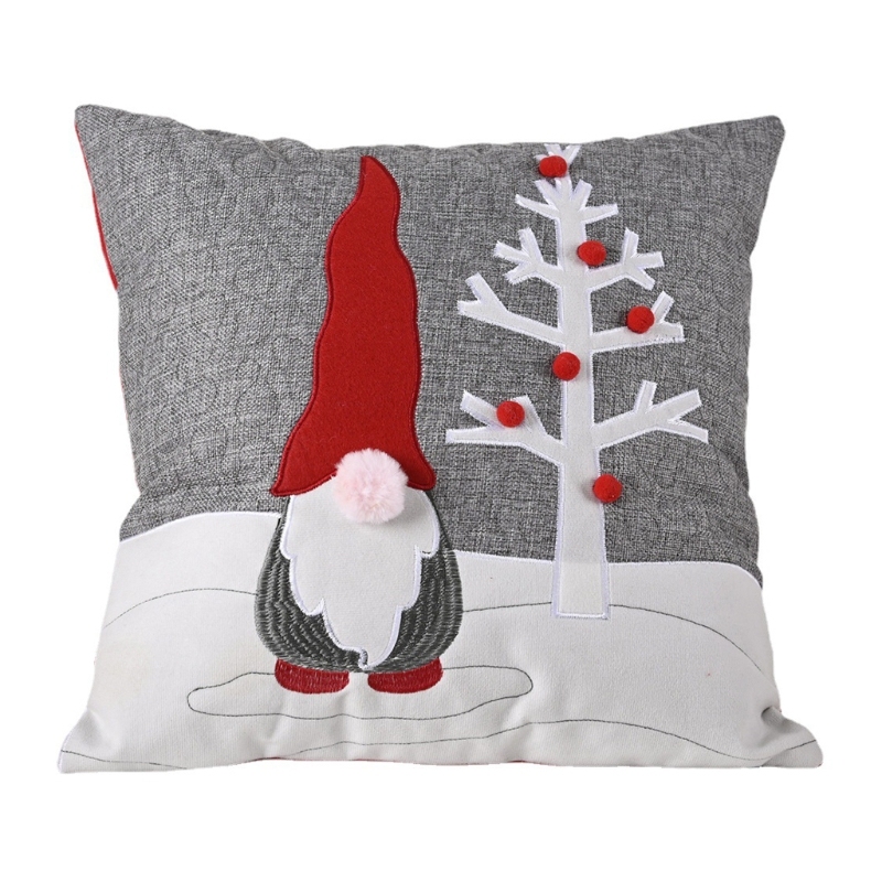 Christmas Decorative Throw Pillow Case Cartoon 3D Nose Facel