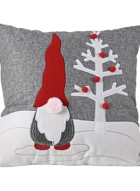 Christmas Decorative Throw Pillow Case Cartoon 3D Nose Facel