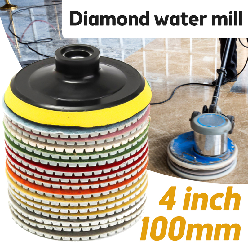 4 inch Diamond Polishing Pad Set Wet Dry for Granite Concret