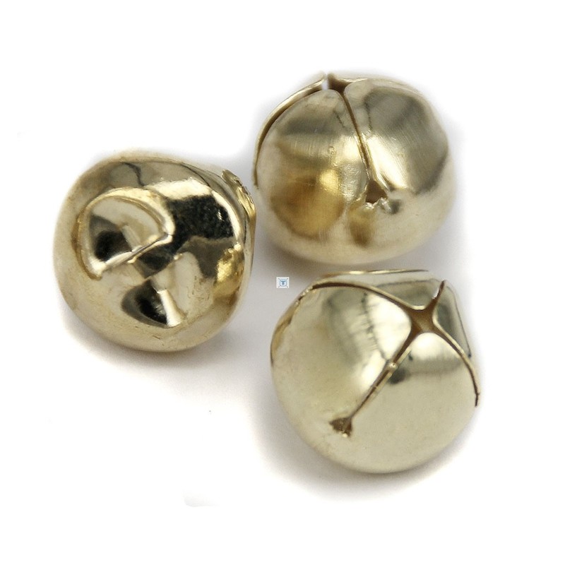 100 Pieces 15mm Gold Christmas Jingle Bells