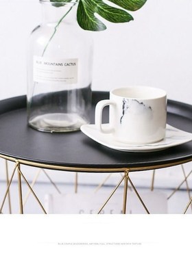 Modern Gold Round Wire Metal Storage Basket Side Table Bedro