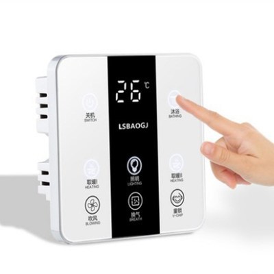 Multifunctional Smart Touchscreen Yuba Switch 8 Gang Bathroo