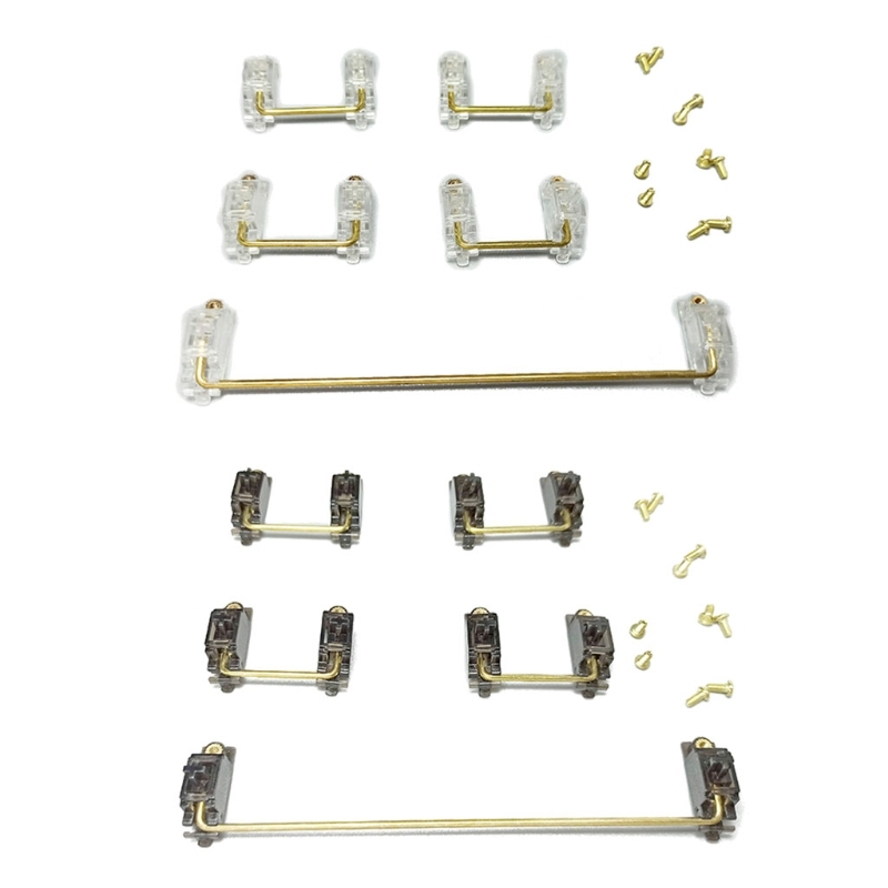 5PCS V2 Screw-in 2U 6.25U Keycap Stabilizers Translucent Bla