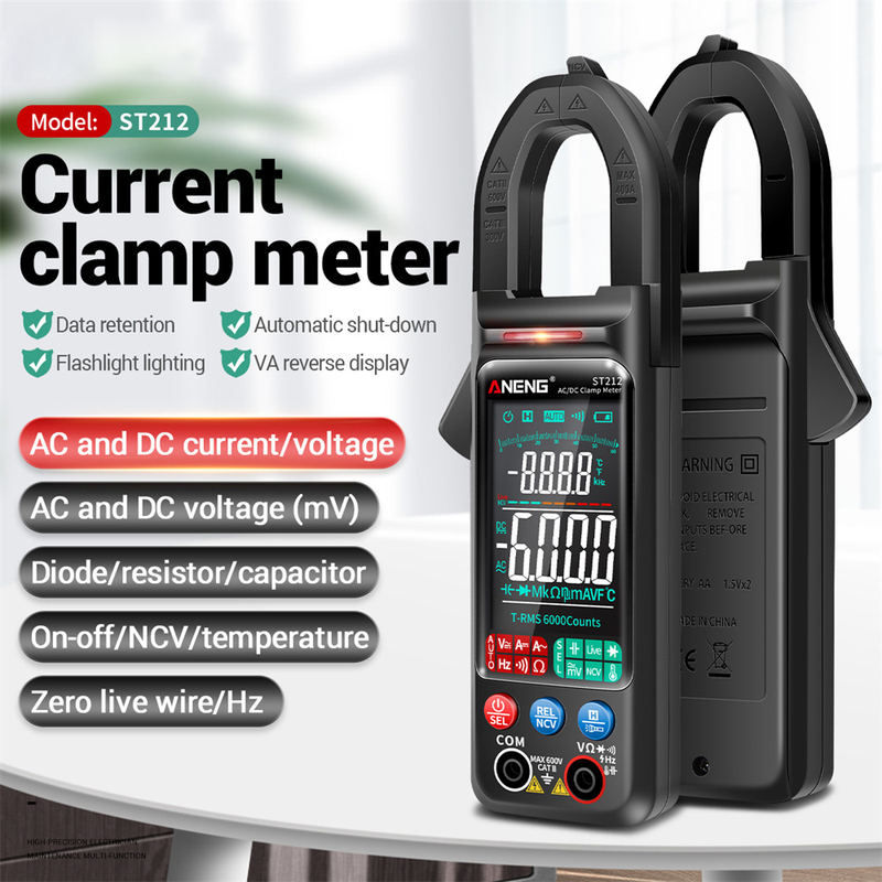 ST211 ST212 Digital Clamp Meter 6000 Counts Multimeter DC/AC
