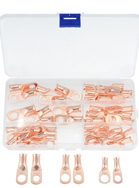 48PCS/BOX AWG Assortment Car Copper Ring Terminal Wire Crimp